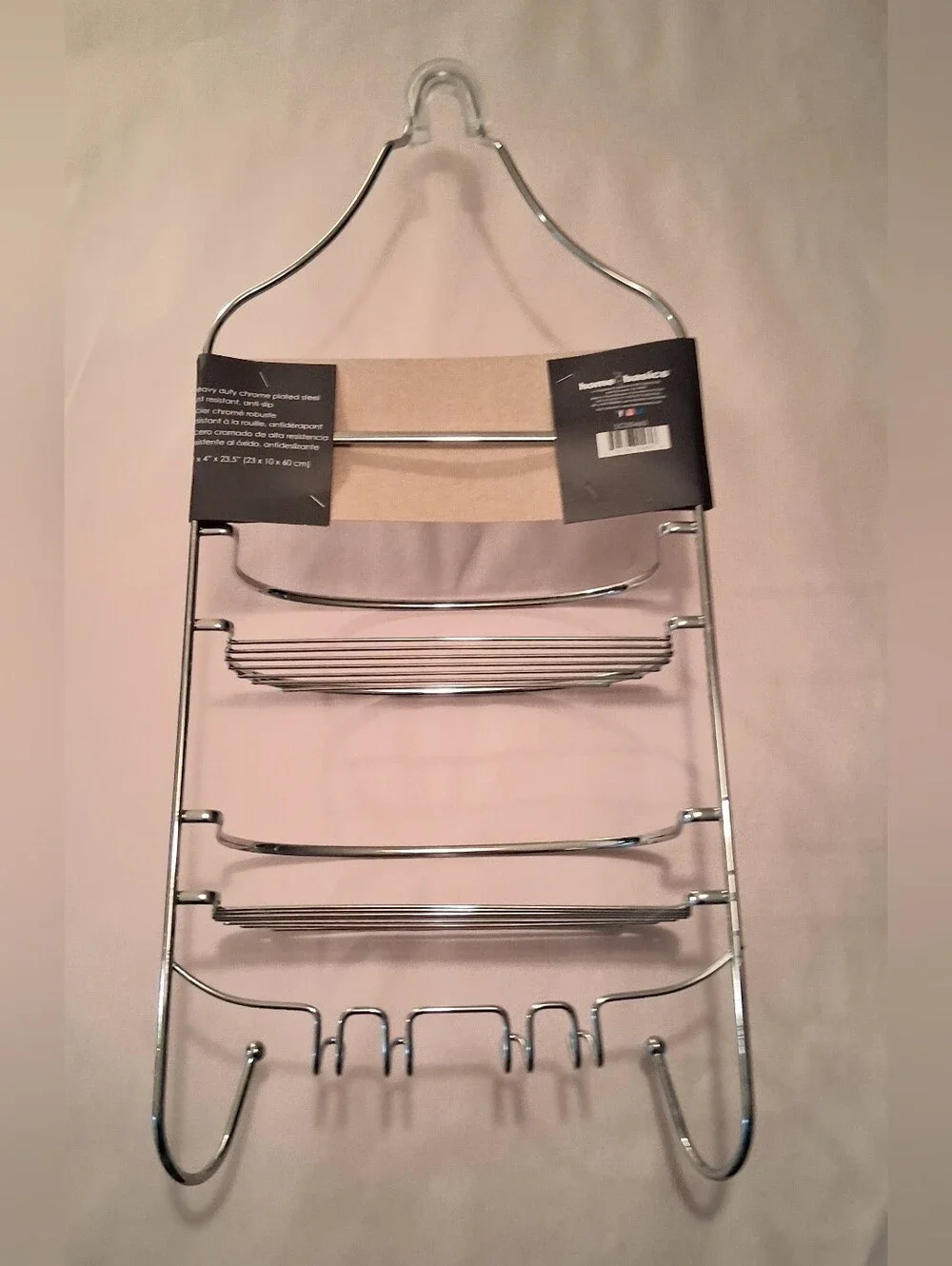 Home Basics NWT Chrome Plated Stainless Steel Shower Caddy - Silver